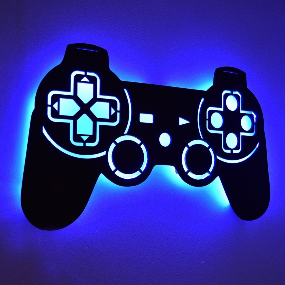 LED Lighted Playstation Controller Wall Art
